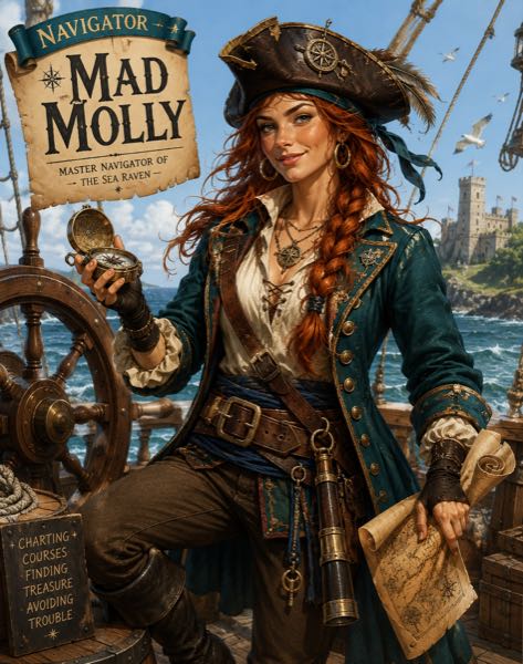 Mad Molly, Master navigator aboard the Sea Raven