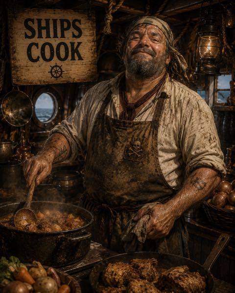 Peg Leg Pete, Ship’s cook aboard the Sea Raven